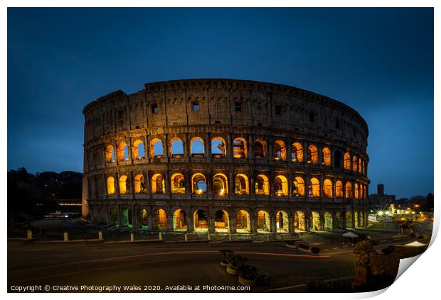 The Colloseum, Rome, Italy Print by Creative Photography Wales