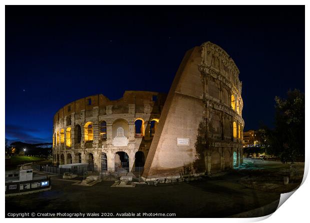The Colloseum, Rome, Italy Print by Creative Photography Wales