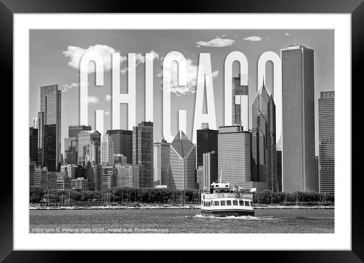 CHICAGO Skyline | monochrome Framed Mounted Print by Melanie Viola