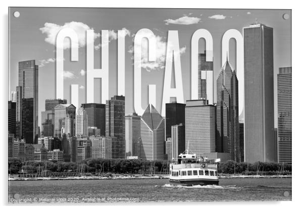 CHICAGO Skyline | monochrome Acrylic by Melanie Viola