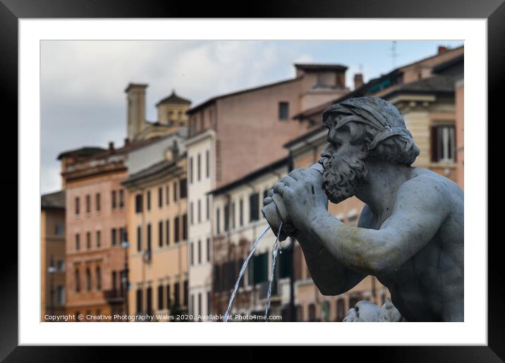 Piazza Navaro, Rome, Italy Framed Mounted Print by Creative Photography Wales
