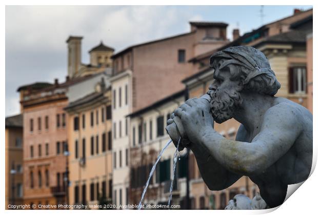Piazza Navaro, Rome, Italy Print by Creative Photography Wales