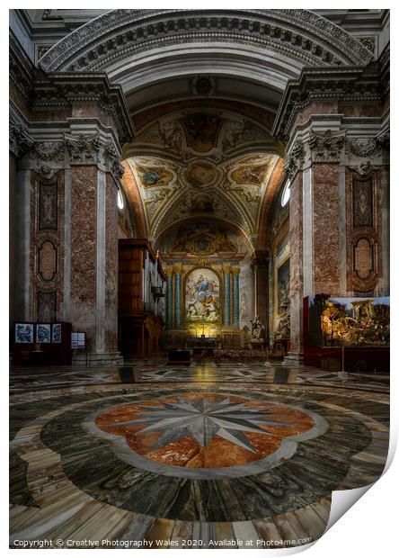 Santa Maria degli Angeli and Piazza Della Republica_Rome, Italy Print by Creative Photography Wales