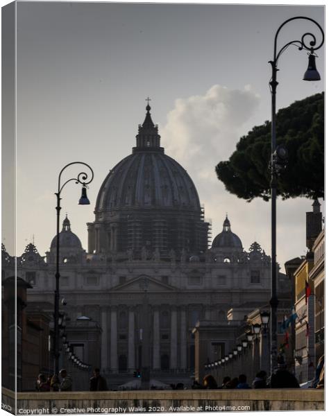 St Peters Sqaure and Basilica, Rome, Italy Canvas Print by Creative Photography Wales