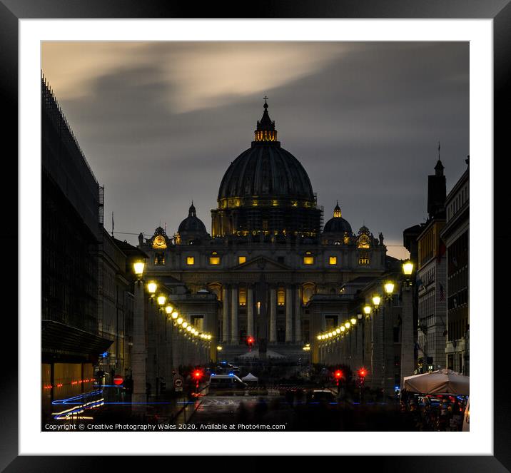 St Peters Sqaure and Basilica, Rome, Italy Framed Mounted Print by Creative Photography Wales