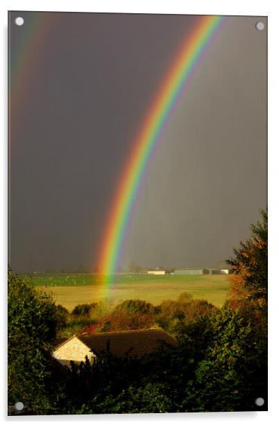 Rainbow over the farm Acrylic by Jeremy Hayden