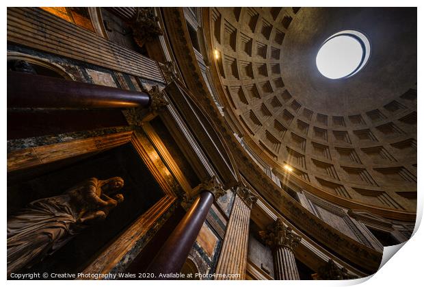 The Pantheon, Rome, Italy Print by Creative Photography Wales