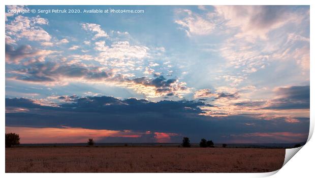 A great storm cloud closed the setting sun Print by Sergii Petruk