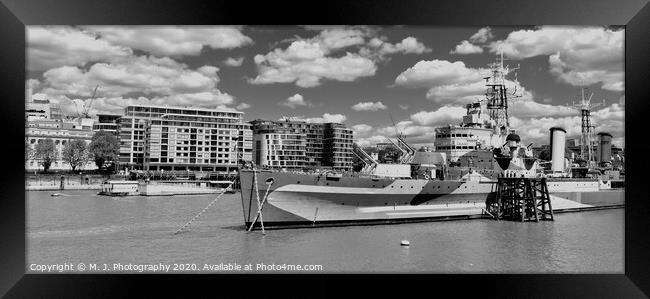 HMS Belfast light cruiser that was built for the R Framed Print by M. J. Photography