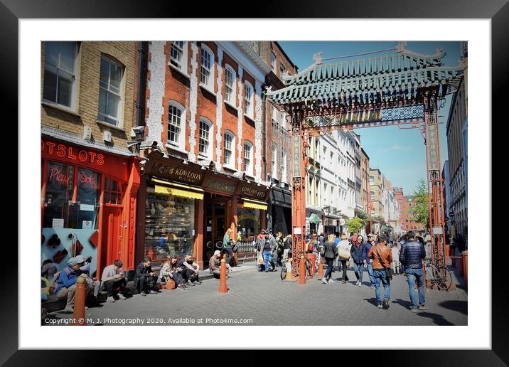 Chinatown gate - ethnic enclave in the City of Wes Framed Mounted Print by M. J. Photography