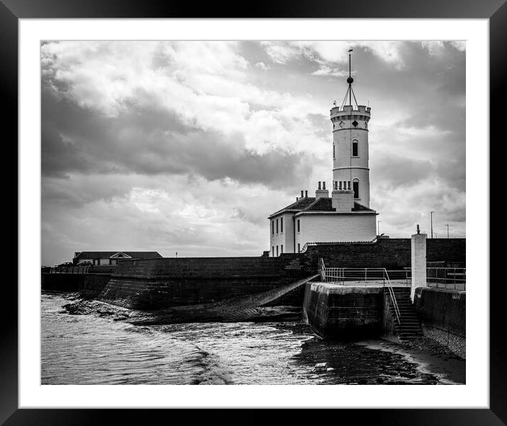 Arbroath Harbour, Time Ball Tower. Framed Mounted Print by David Jeffery
