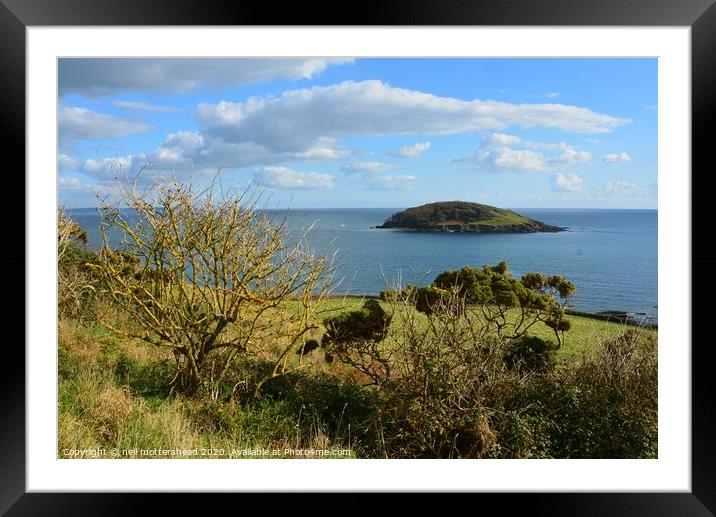 St George's Island, Looe, Cornwall. Framed Mounted Print by Neil Mottershead