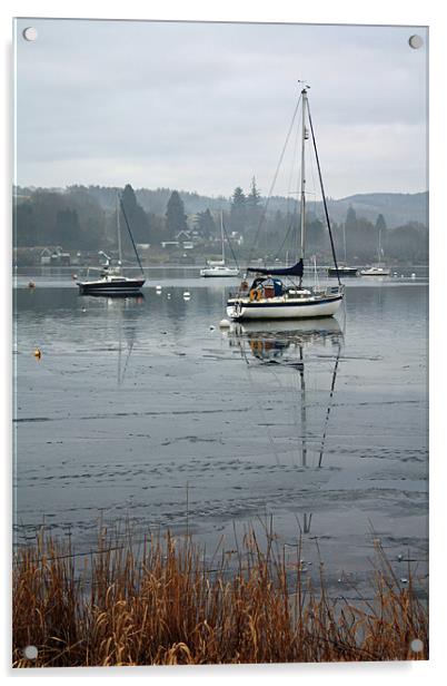 Frozen Windermere Acrylic by Catherine Fowler