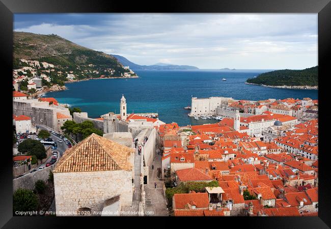 Dubrovnik and Adriatic Sea in Croatia Framed Print by Artur Bogacki