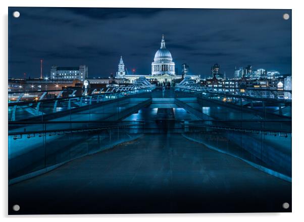 Millennium Bridge, London Acrylic by Peter Boazman