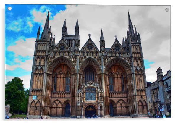 Peterborough Cathedral Acrylic by Ian Jeffrey