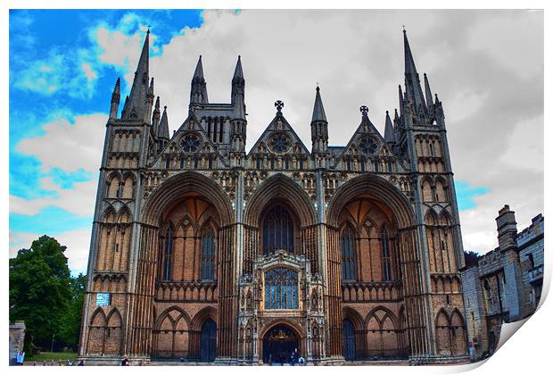 Peterborough Cathedral Print by Ian Jeffrey