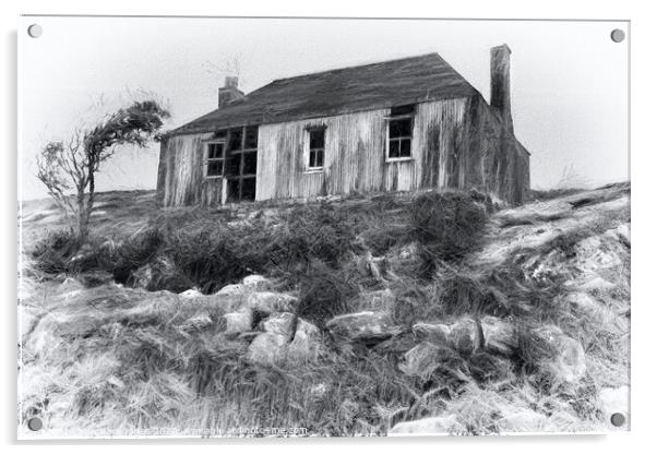 Corrugated Iron House Isle of Scalpay Western Isle Acrylic by Barbara Jones