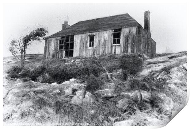 Corrugated Iron House Isle of Scalpay Western Isle Print by Barbara Jones