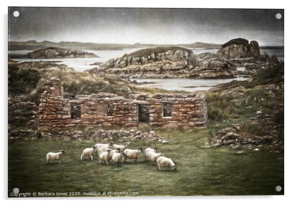 Blackhouse Ruin Kintra Isle of Mull   Acrylic by Barbara Jones