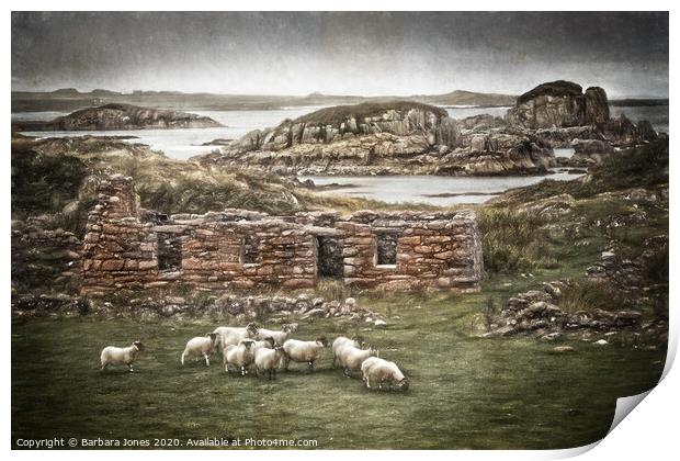 Blackhouse Ruin Kintra Isle of Mull   Print by Barbara Jones