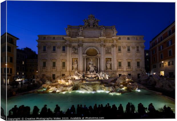 Trevi Fountain, Rome, Italy Canvas Print by Creative Photography Wales