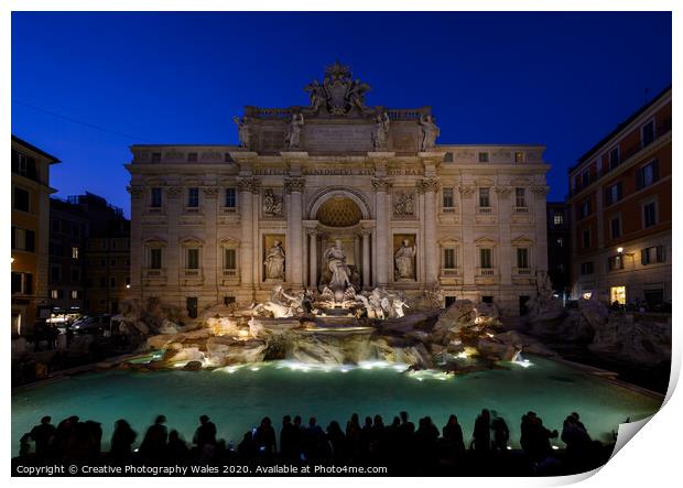 Trevi Fountain, Rome, Italy Print by Creative Photography Wales