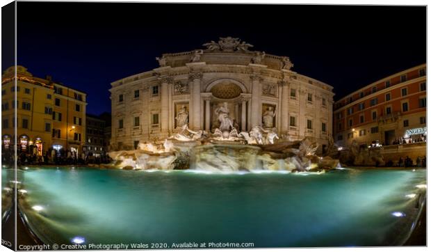 Trevi Fountain, Rome, Italy Canvas Print by Creative Photography Wales
