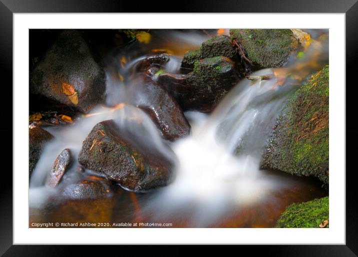 The tumbling Burbage Brook, Padley Gorge, Derbyshi Framed Mounted Print by Richard Ashbee