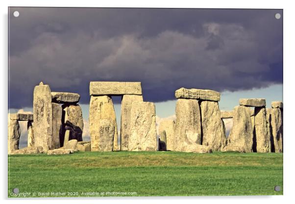 Storm over Stonehenge Acrylic by David Mather