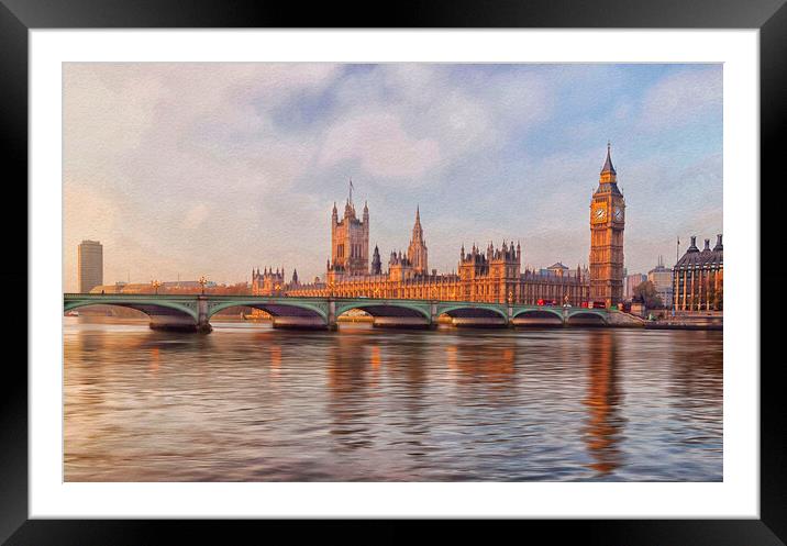 Westminster Bridge London Framed Mounted Print by Clive Eariss