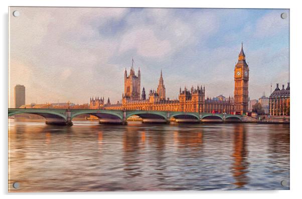 Westminster Bridge London Acrylic by Clive Eariss