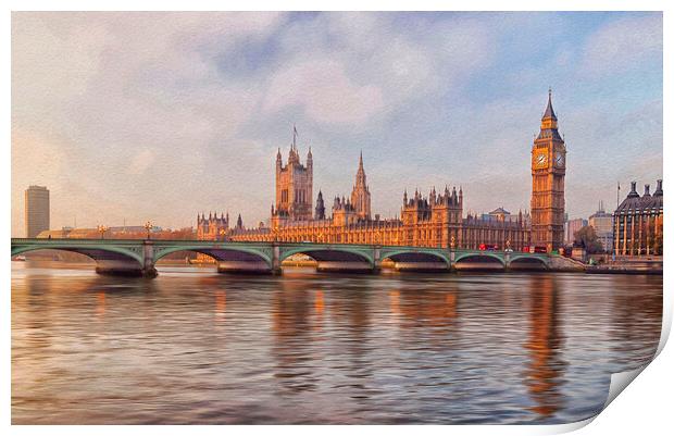 Westminster Bridge London Print by Clive Eariss