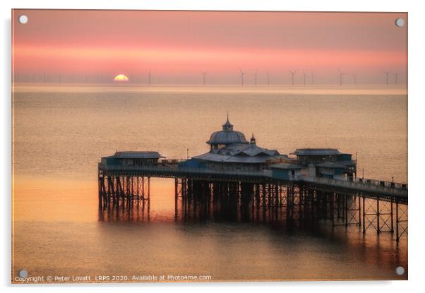 Llandudno Pier Sunrise Acrylic by Peter Lovatt  LRPS