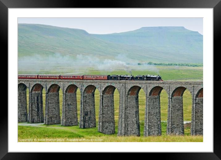 Steam at Ribblehead Viaduct Framed Mounted Print by David Mather