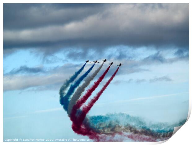Thrilling Aerobatics of the Red Arrows Print by Stephen Hamer
