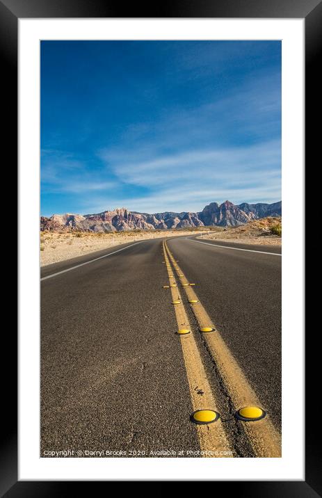 Road Into the Desert Framed Mounted Print by Darryl Brooks