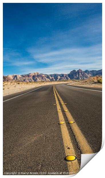 Road Into the Desert Print by Darryl Brooks