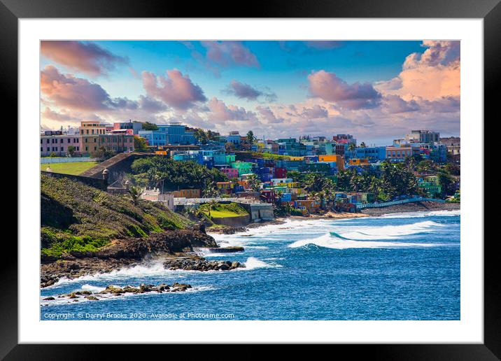 White Surf on Coast of Puerto Rico Framed Mounted Print by Darryl Brooks