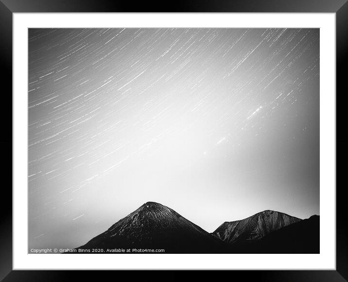 Marsco Star Trails – Isle of Skye, Scotland Framed Mounted Print by Graham Binns