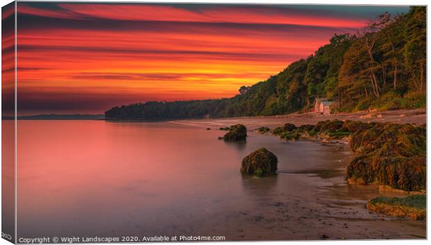 Priory Bay Sunrise Canvas Print by Wight Landscapes