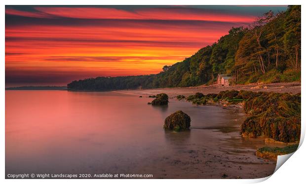 Priory Bay Sunrise Print by Wight Landscapes