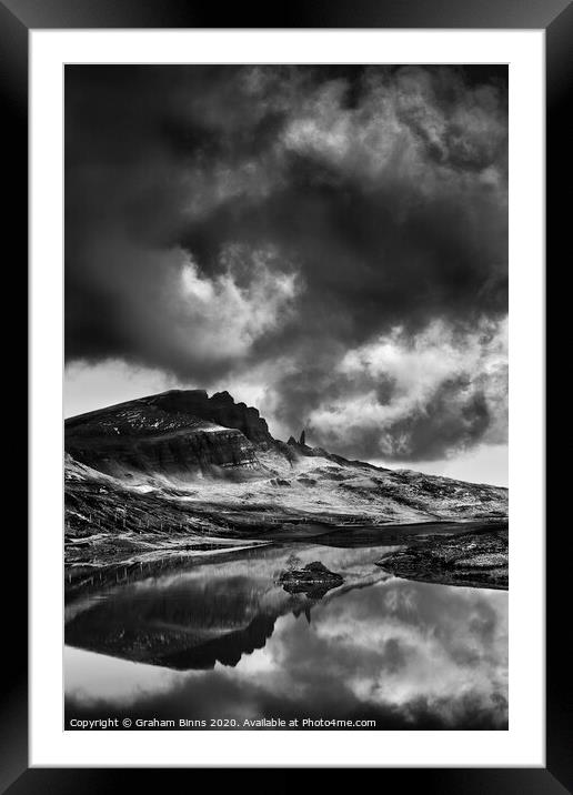 Storm Over Storr. Isle Of Skye Scotland. Loch fada Framed Mounted Print by Graham Binns