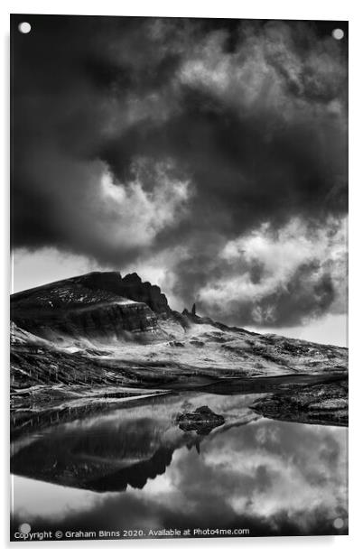Storm Over Storr. Isle Of Skye Scotland. Loch fada Acrylic by Graham Binns