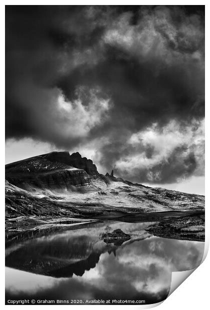 Storm Over Storr. Isle Of Skye Scotland. Loch fada Print by Graham Binns