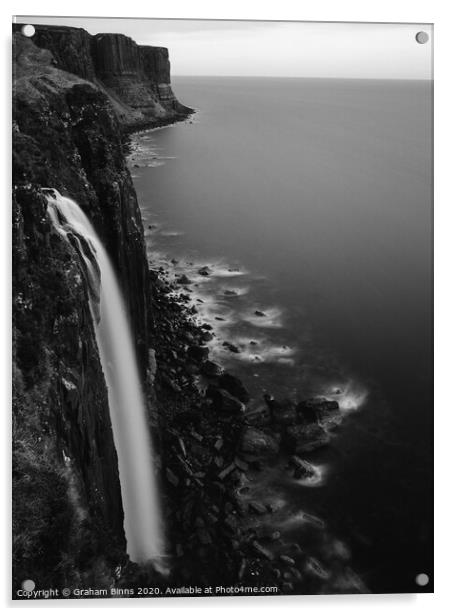 Mealt Falls – Kilt Rock. Isle Of Skye, Scotland. Acrylic by Graham Binns