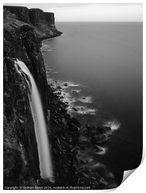 Mealt Falls – Kilt Rock. Isle Of Skye, Scotland. Print by Graham Binns