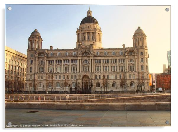 Royal Liver Building Liverpool Acrylic by Simon Marlow