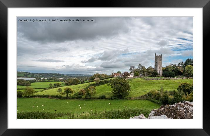 The church and lake at Blagdon Framed Mounted Print by Sue Knight