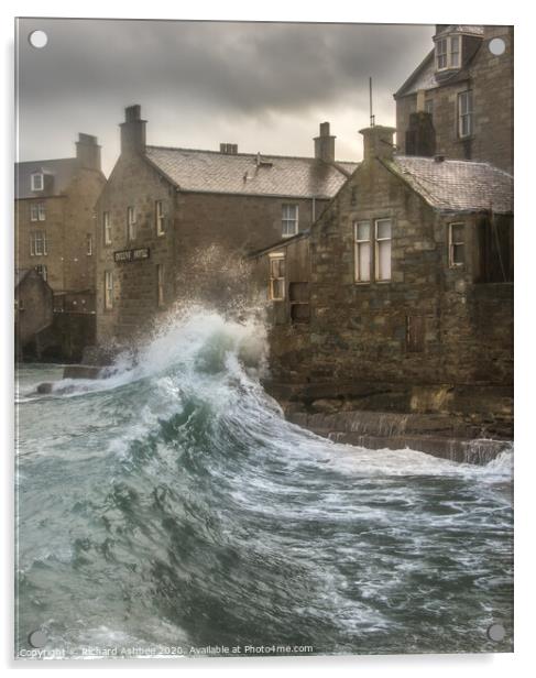 Stormy seas Acrylic by Richard Ashbee
